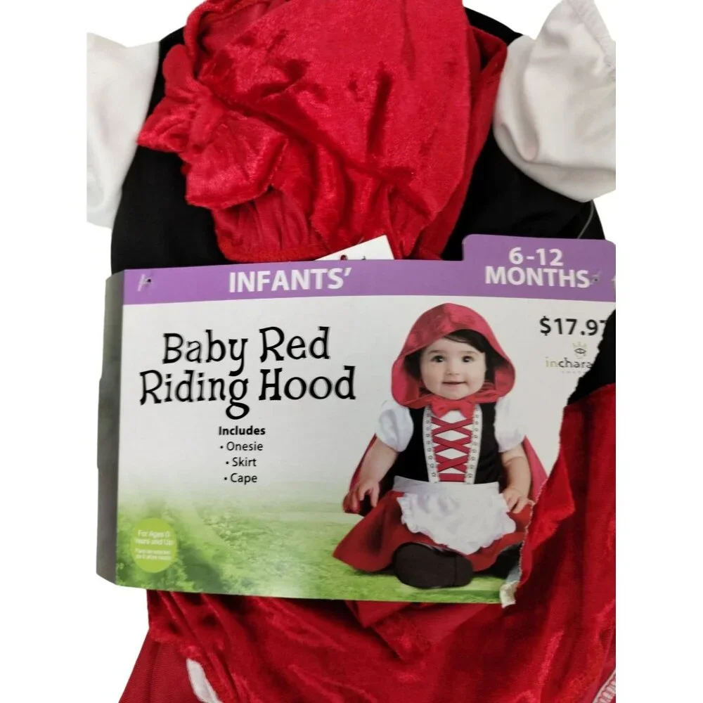 Infants' Baby Red Riding Hood Costume 6-12 Months Includes Dress & Cape